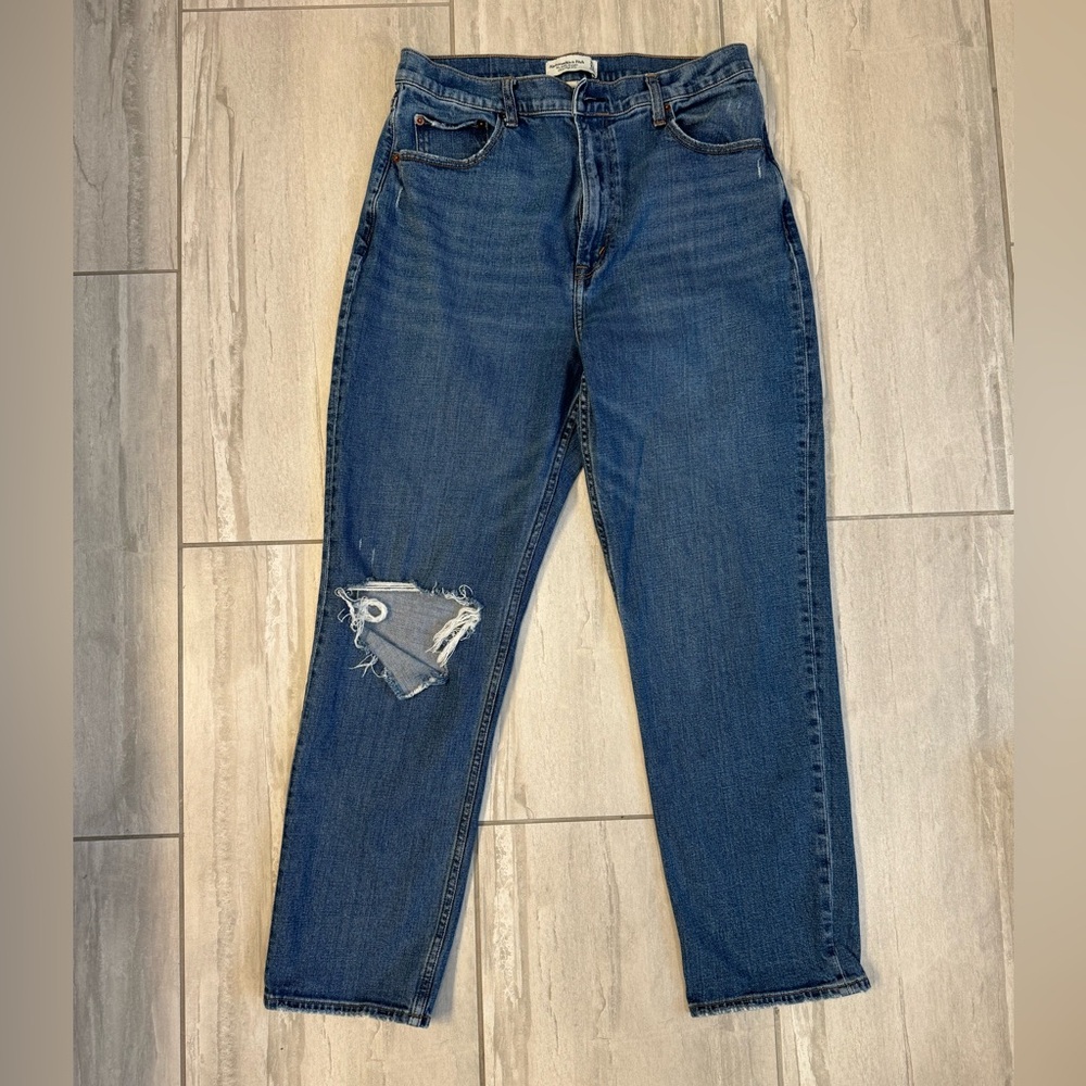 Abercrombie & Fitch Curve Love ‘The Ankle Straight’ ultra high rise size 32/14L
